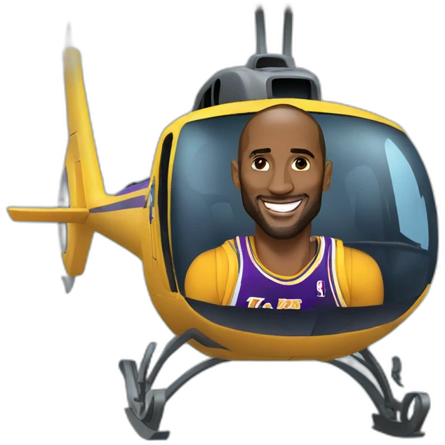 Kobe Bryant in a helicopter emoji