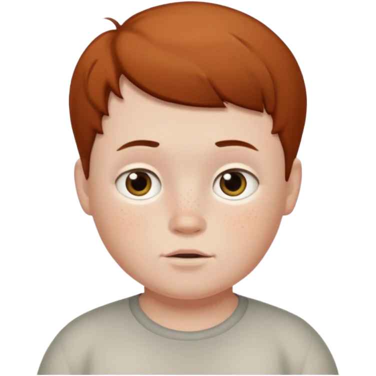 pale boy slightly chubby with freckles and short brown hair emoji
