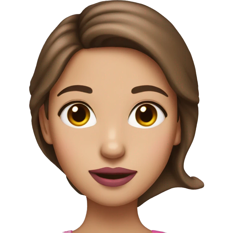 Girl with brown hair and pink lips emoji