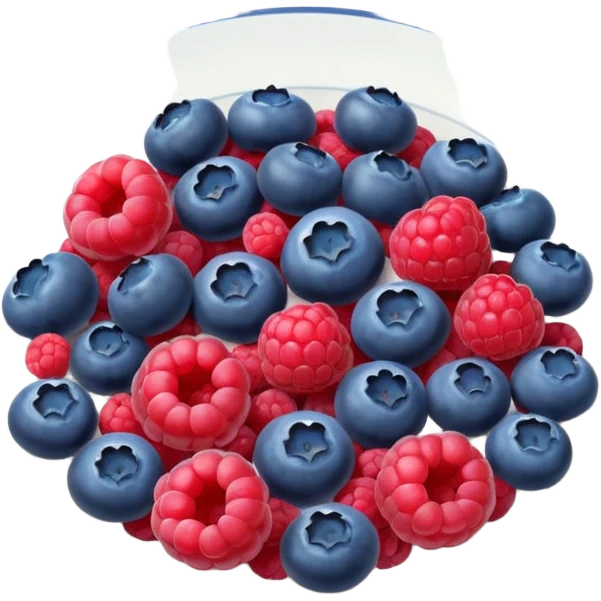 тарелка голубики и малины emoji