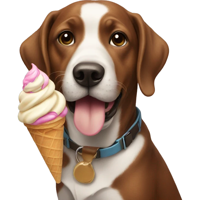 dog having ice cream emoji