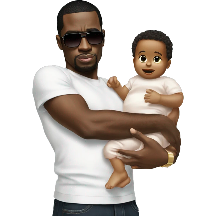 P. Diddy holding baby oil and a baby emoji