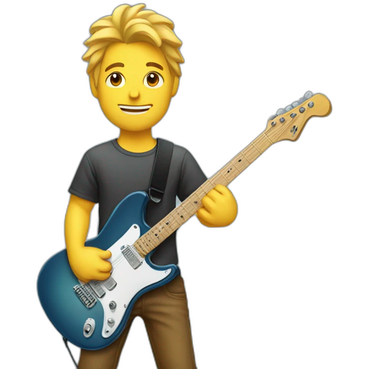 handsome electric guitarist playing guitar emoji