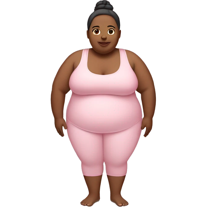 Fat yoga girl light pink clothes  emoji