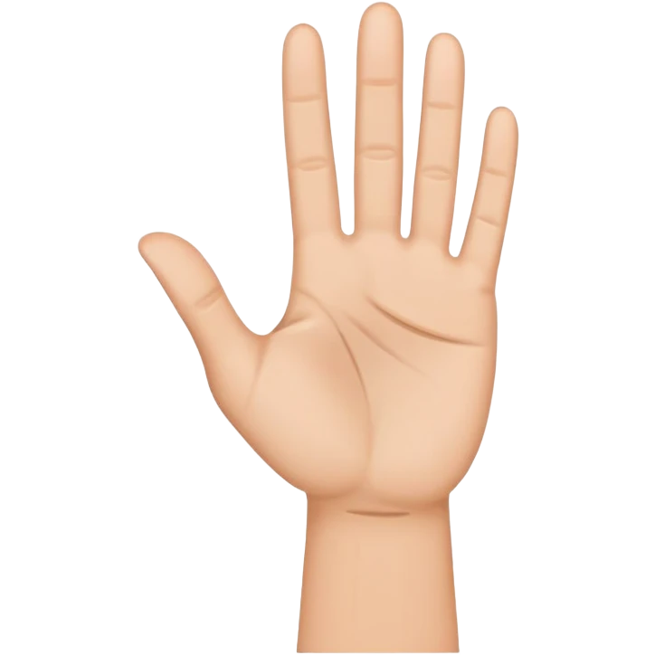 raised hand gesture signaling stop emoji