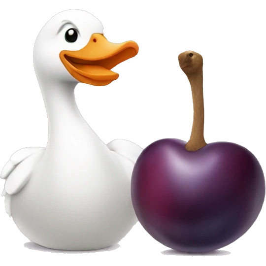 Goose and a plum emoji