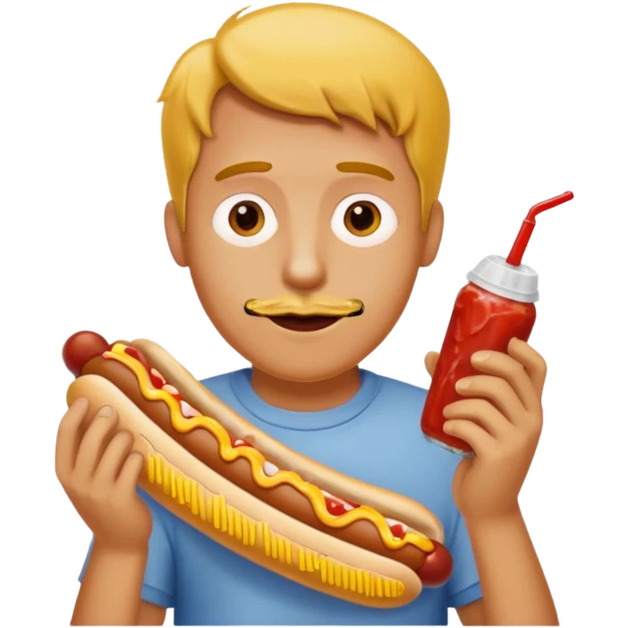 hotdog eating man emoji