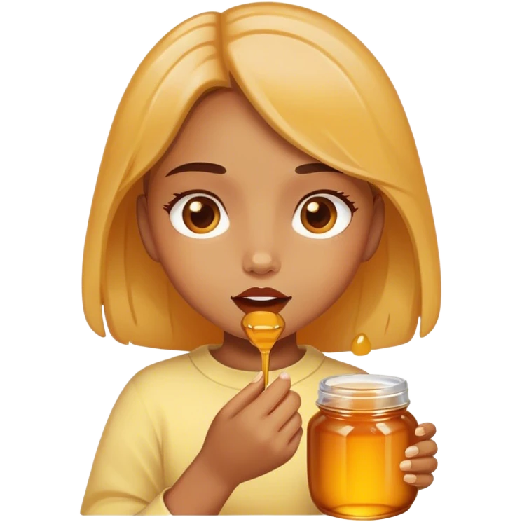 Girl eating honey emoji