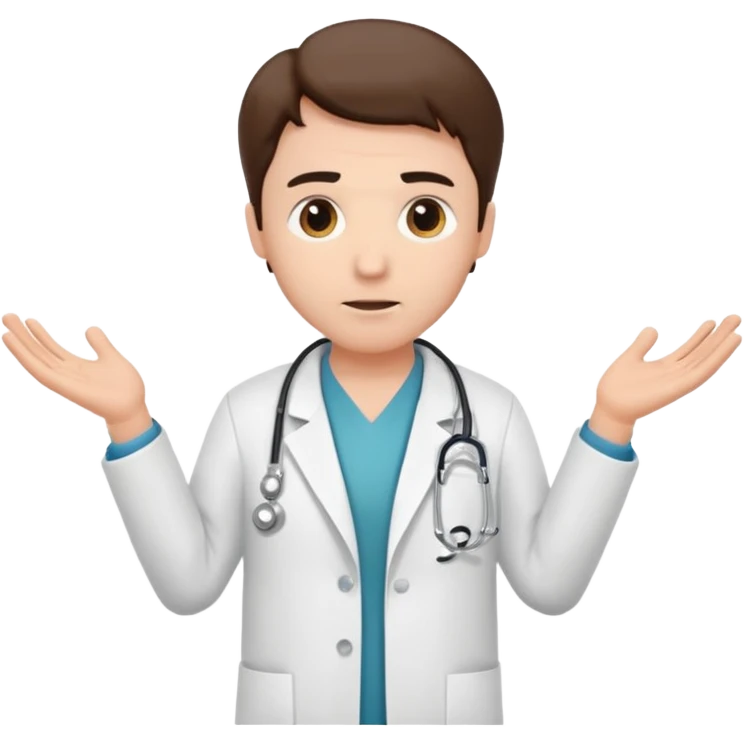 The doctor shrugging his shoulders emoji