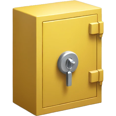 3d  isometric small safe in yellow emoji