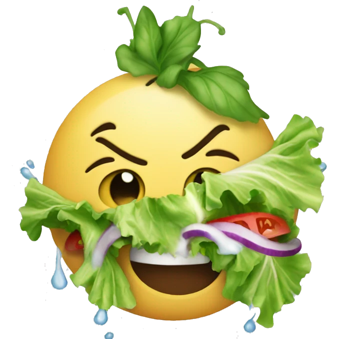 Spray eating a salad emoji