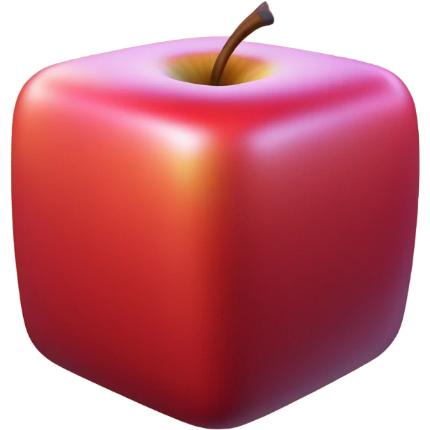 Cube shaped Apple emoji