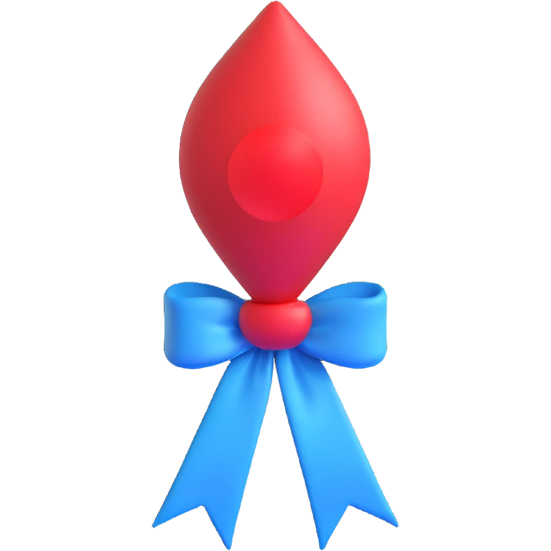 A clean and modern take on the universally recognized blue ribbon for diabetes awareness, incorporating a red blood drop  emoji