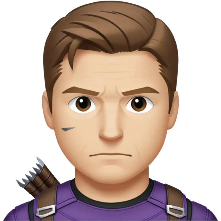 hawkeye clint barton portrait marvel, brown hair from captain america: civil war emoji