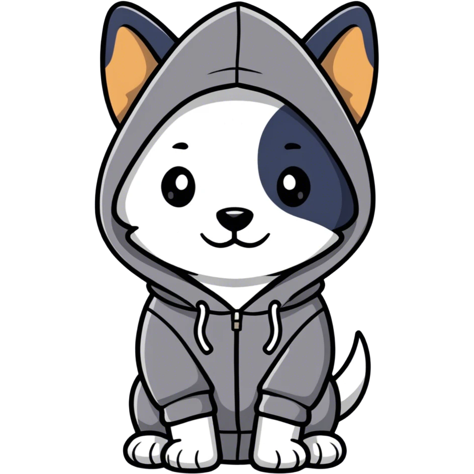 Dog wearing a hoodie emoji