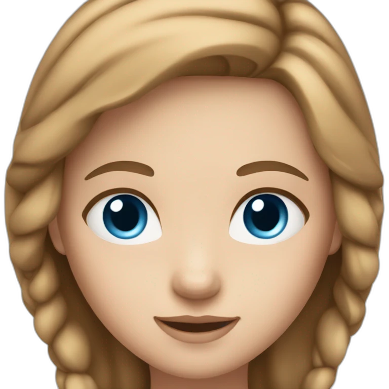 a girl with blue eyes and light brown hair emoji