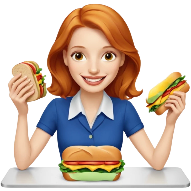 Jessica Chastain, making sandwich  emoji