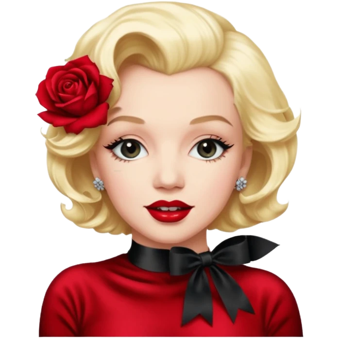 Marilyn Monroe rose with a black velvet ribbon emoji