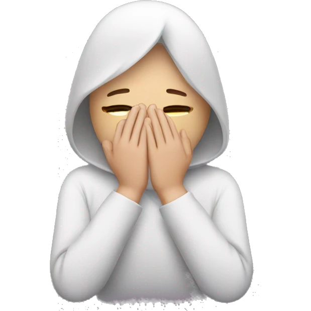 Shy person covering face with hands emoji