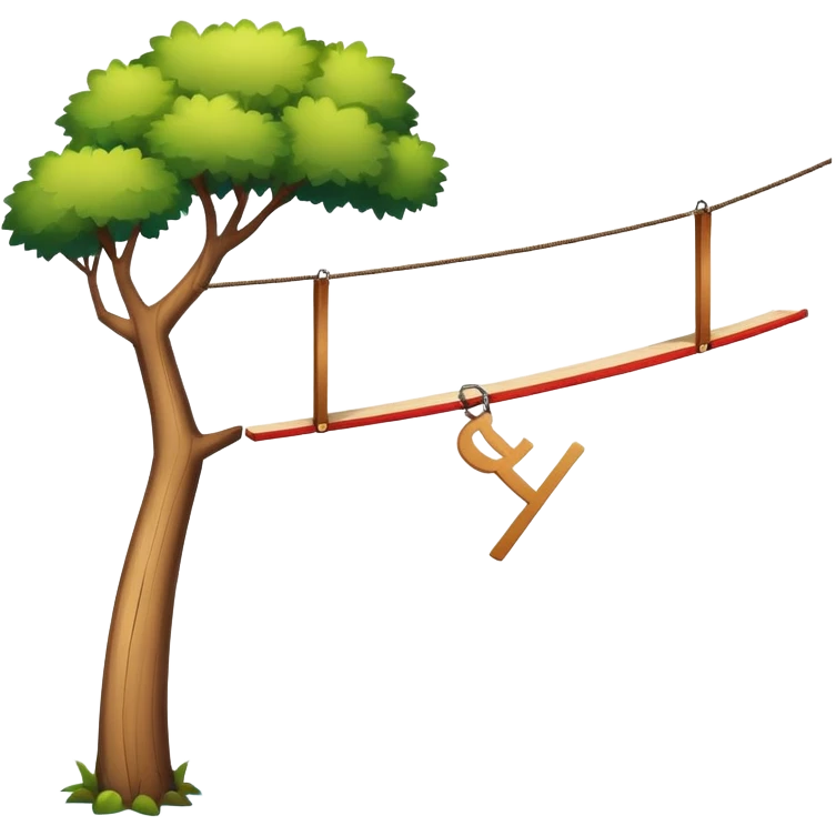 Slackline with letters hanging on it emoji