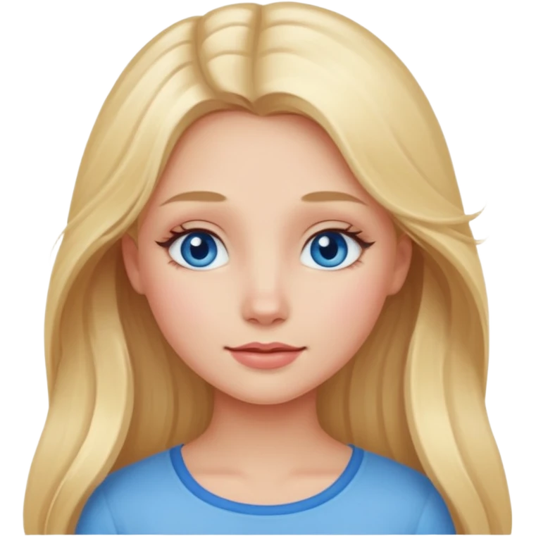 Красива дівчина блондинка з довгим волоссям з голубими очима emoji