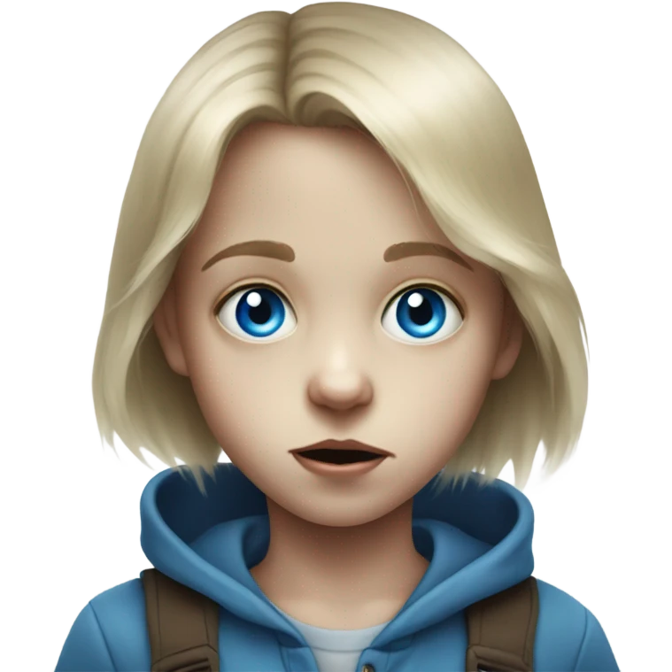 horror themed child portrait blue eyes emoji