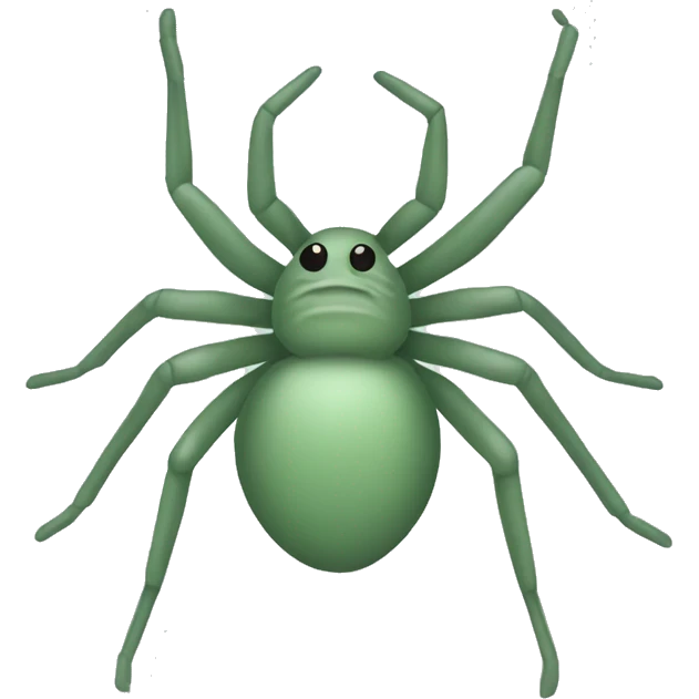 sage green spider with no eyes emoji