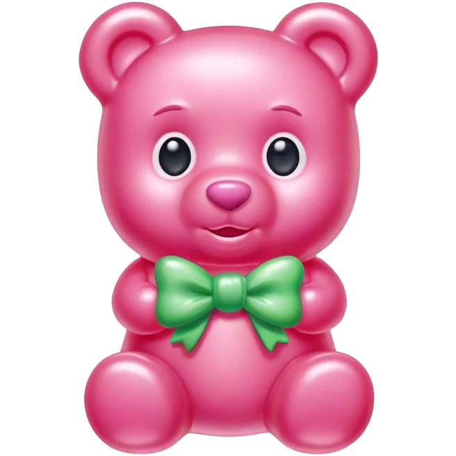pink boy gummy bear with bow emoji