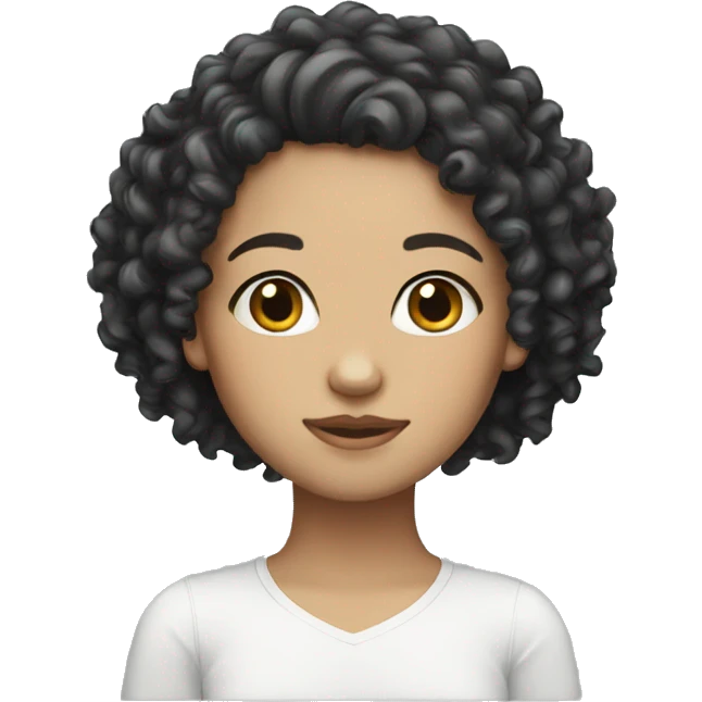 Black curly hair white girl emoji