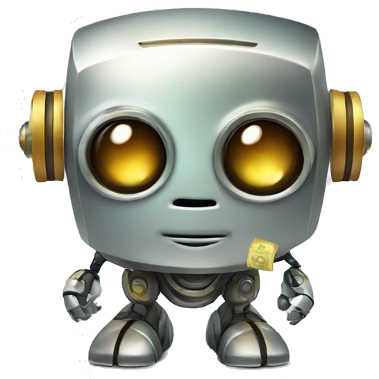 Cute robot with money emoji