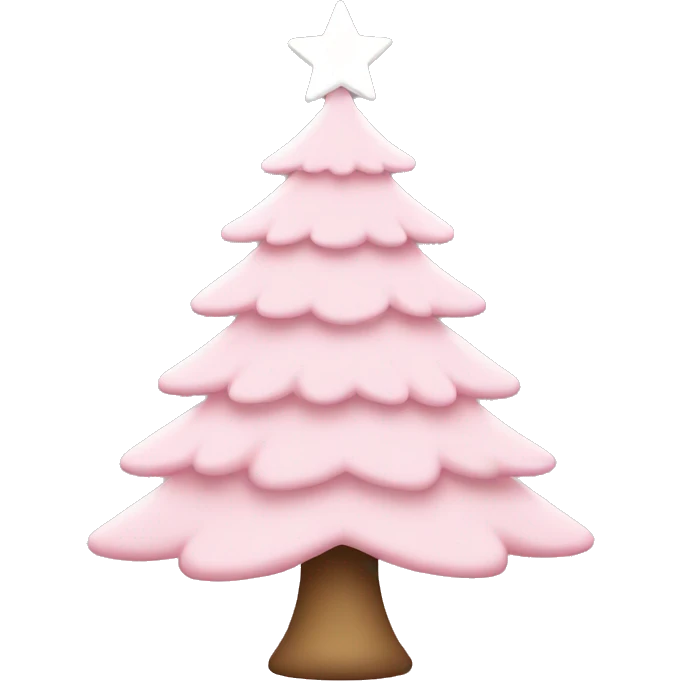 Light Pink Christmas tree with a white star on top emoji