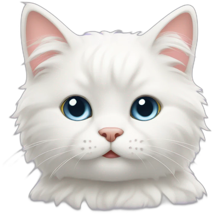 flufy white cute cat emoji