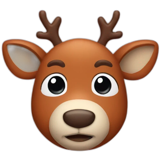 Rudolph with sleepy eyes emoji