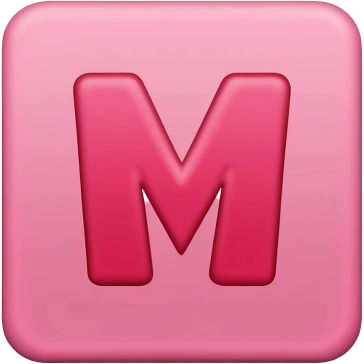 chtel bych pismeno M ze srdicek 💗 tehlech ve ctvrecku z ♥️ emoji