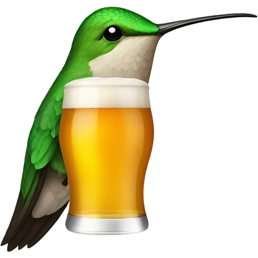 hummingbird holding a beer emoji