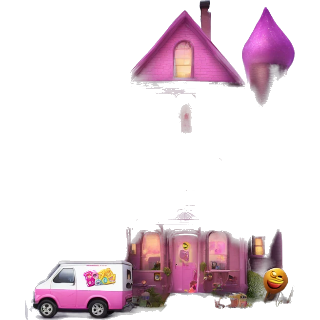 Barbie’s 5 story tall haunted dream house and food truck  emoji