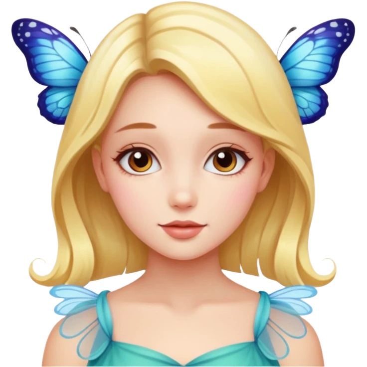 a girl with buffterfly emoji