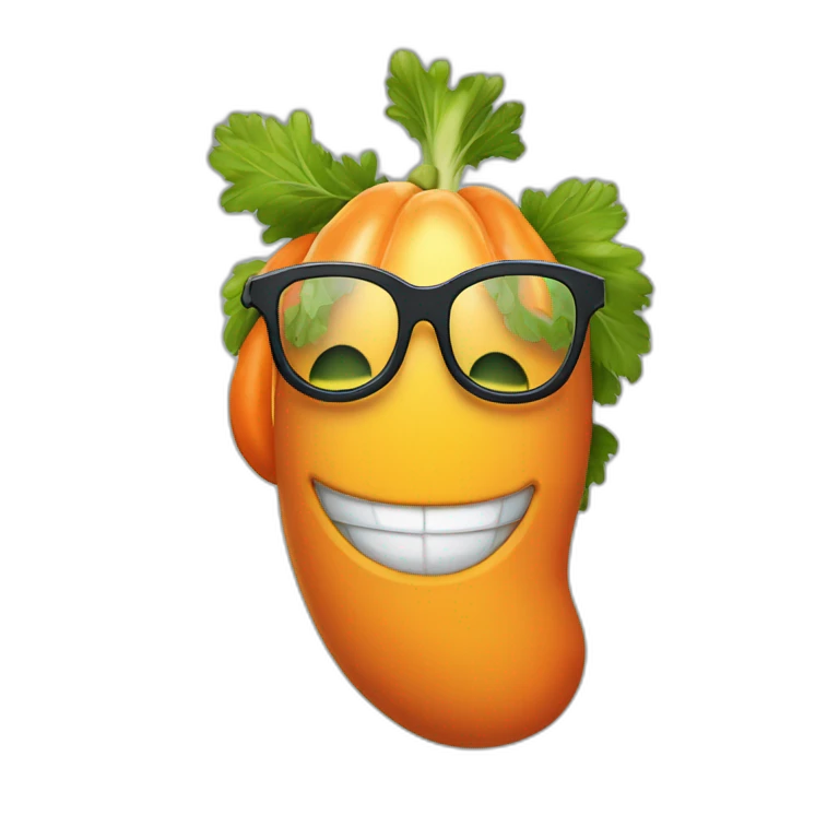 Une carotte à lunette emoji