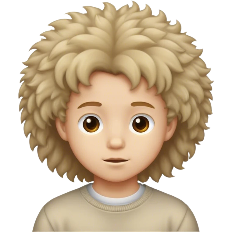 kid with fluffy hair emoji