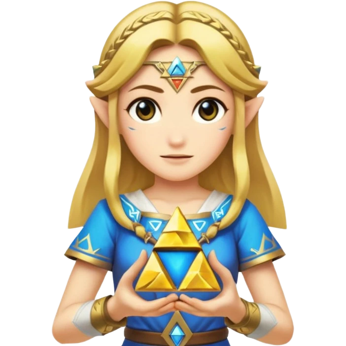Zelda holding the Triforce emoji