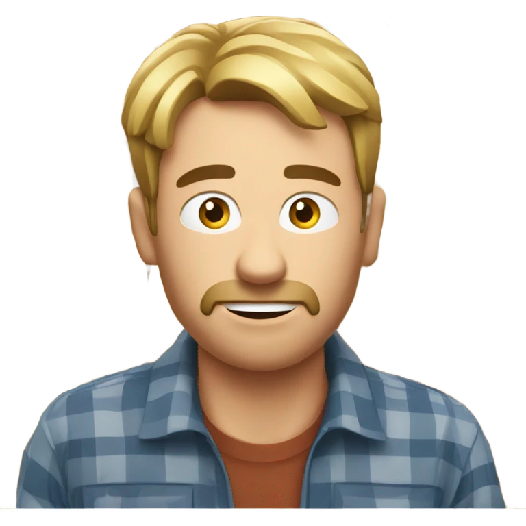 White man chewing on hay emoji