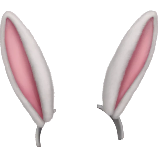 Pink fluffy bunny ears headband emoji