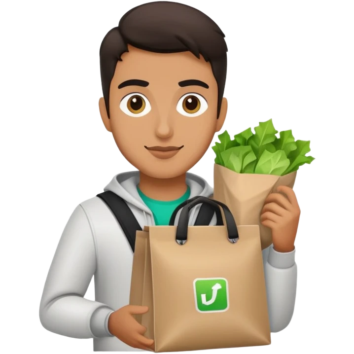 amir holding uber eats bag emoji