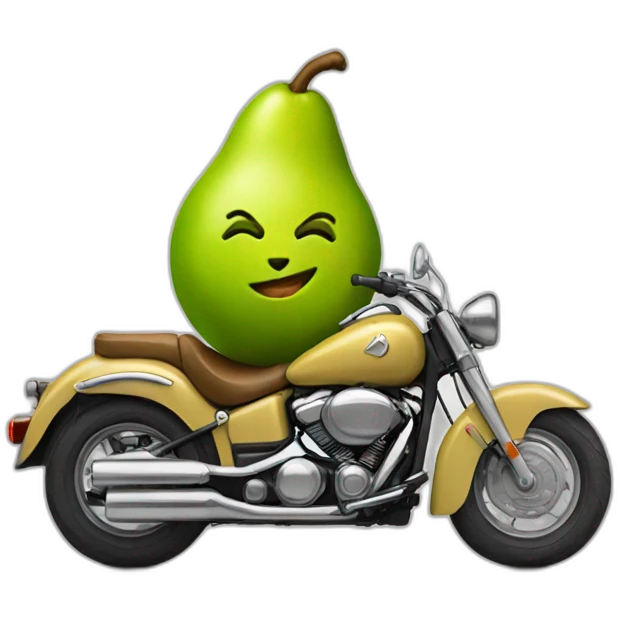 pear on a motorcycle emoji
