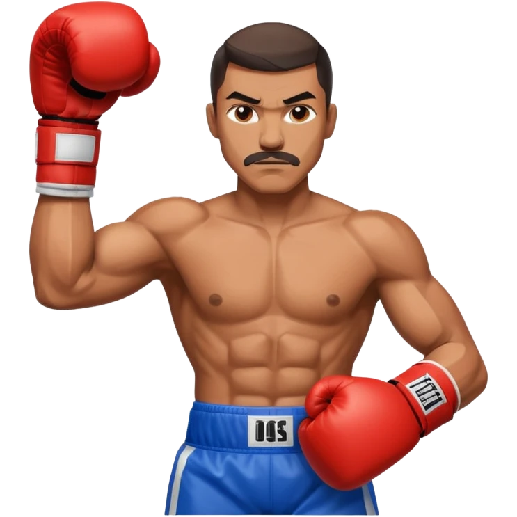 Can you make a man who is a boxer made of completely geometric or cube shaped emoji