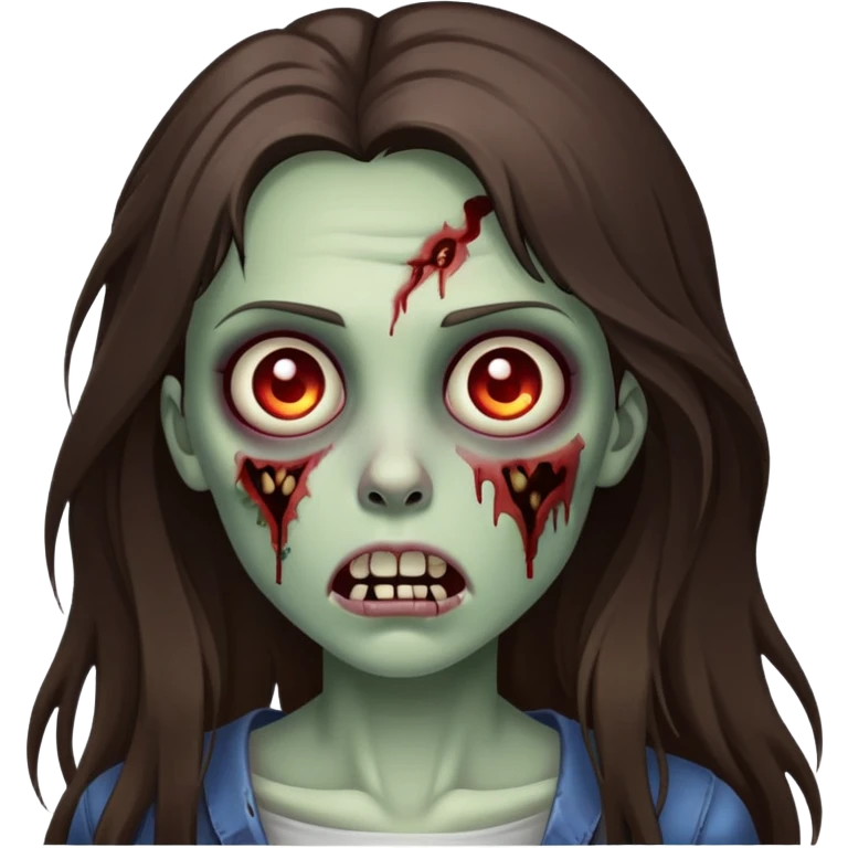 zombie girl brunette longe hair  emoji