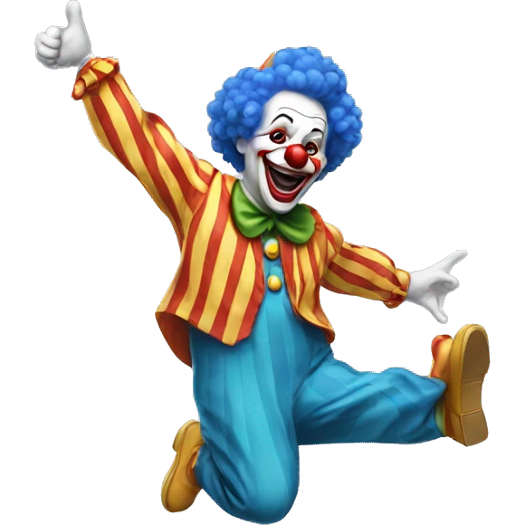 Clown pointing and laughing  emoji