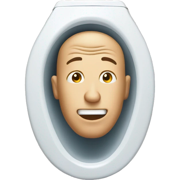 Man’s head coming out of the toilet emoji