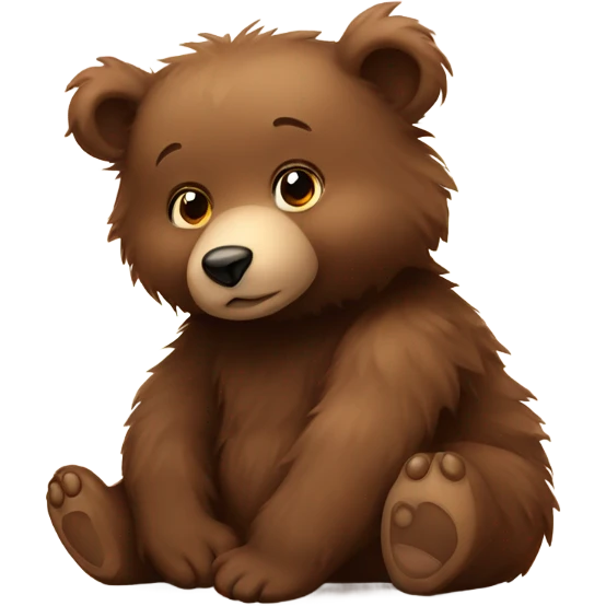 Baby bear brown fluffy emoji