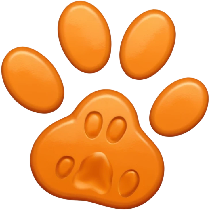 a light pastel orange pawprint emoji